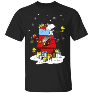 Portland Trail Blazers Santa Snoopy Wish You A Merry Christmas Shirt Portland Trail Blazers Santa Snoopy Wish You A Merry Christmas Shirt