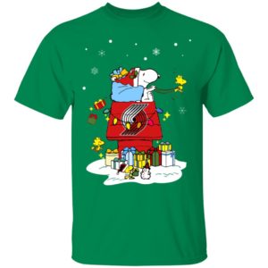 Portland Trail Blazers Santa Snoopy Wish You A Merry Christmas Shirt