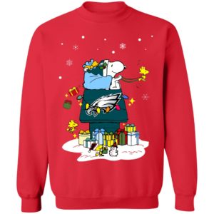 Philadelphia Eagles Santa Snoopy Wish You A Merry Christmas Shirt