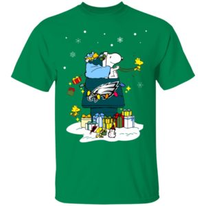 Philadelphia Eagles Santa Snoopy Wish You A Merry Christmas Shirt