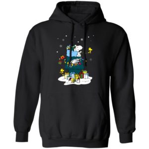 Philadelphia Eagles Santa Snoopy Wish You A Merry Christmas Shirt