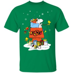Oklahoma State Cowboys Santa Snoopy Wish You A Merry Christmas Shirt