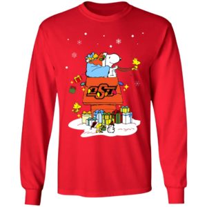 Oklahoma State Cowboys Santa Snoopy Wish You A Merry Christmas Shirt