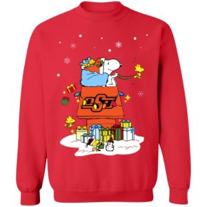 Oklahoma State Cowboys Santa Snoopy Wish You A Merry Christmas Shirt
