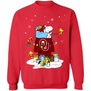 Oklahoma Sooners Santa Snoopy Wish You A Merry Christmas Shirt