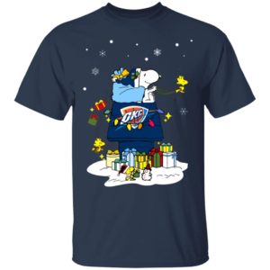Oklahoma City Thunder Santa Snoopy Wish You A Merry Christmas Shirt