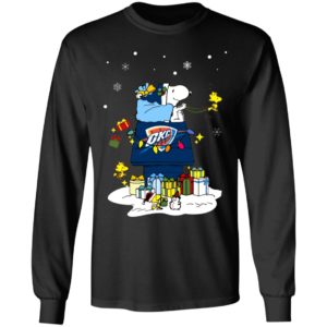 Oklahoma City Thunder Santa Snoopy Wish You A Merry Christmas Shirt