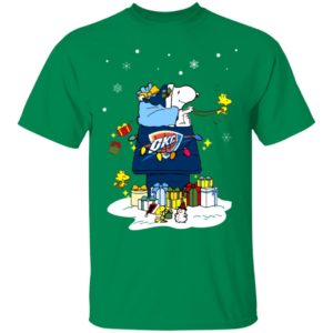 Oklahoma City Thunder Santa Snoopy Wish You A Merry Christmas Shirt