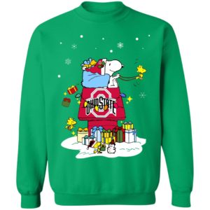 Ohio State Buckeyes Santa Snoopy Wish You A Merry Christmas Shirt