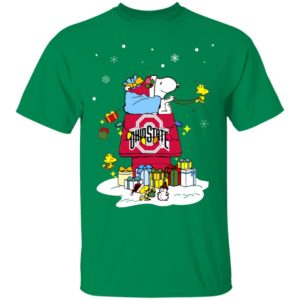 Ohio State Buckeyes Santa Snoopy Wish You A Merry Christmas Shirt
