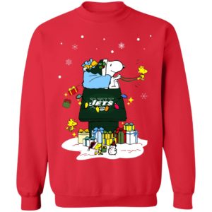 New York Jets Santa Snoopy Wish You A Merry Christmas Shirt