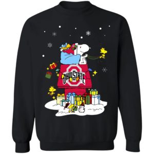 Ohio State Buckeyes Santa Snoopy Wish You A Merry Christmas Shirt
