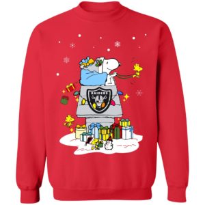 Oakland Raiders Santa Snoopy Wish You A Merry Christmas Shirt