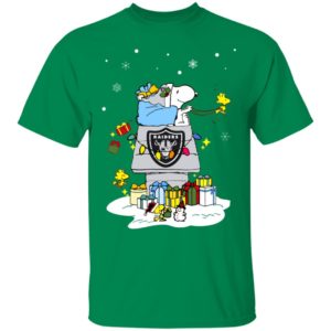 Oakland Raiders Santa Snoopy Wish You A Merry Christmas Shirt