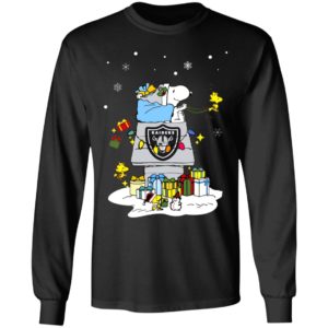 Oakland Raiders Santa Snoopy Wish You A Merry Christmas Shirt