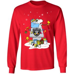 Oakland Raiders Santa Snoopy Wish You A Merry Christmas Shirt