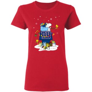 New York Giants Santa Snoopy Wish You A Merry Christmas Shirt