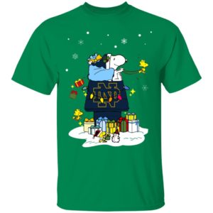 Notre Dame Fighting Irish Santa Snoopy Wish You A Merry Christmas Shirt