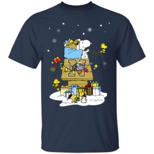 Navy Midshipmen Santa Snoopy Wish You A Merry Christmas Shirt