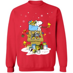 Navy Midshipmen Santa Snoopy Wish You A Merry Christmas Shirt