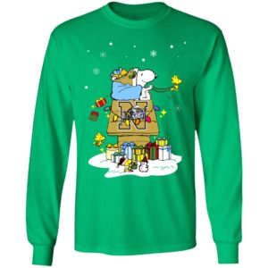 Navy Midshipmen Santa Snoopy Wish You A Merry Christmas Shirt