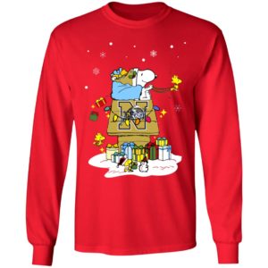 Navy Midshipmen Santa Snoopy Wish You A Merry Christmas Shirt