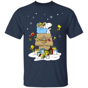 New Orleans Saints Santa Snoopy Wish You A Merry Christmas Shirt