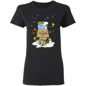 New Orleans Saints Santa Snoopy Wish You A Merry Christmas Shirt