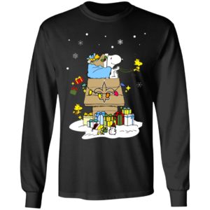 New Orleans Saints Santa Snoopy Wish You A Merry Christmas Shirt