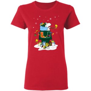 Miami Hurricanes Santa Snoopy Wish You A Merry Christmas Shirt