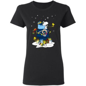 Los Angeles Rams Santa Snoopy Wish You A Merry Christmas Shirt
