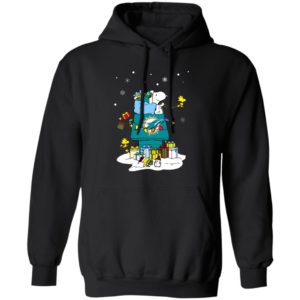 Miami Dolphins Santa Snoopy Wish You A Merry Christmas Shirt