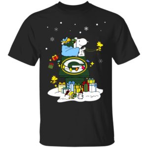 Green Bay Packers Santa Snoopy Wish You A Merry Christmas Shirt
