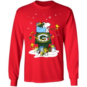 Green Bay Packers Santa Snoopy Wish You A Merry Christmas Shirt