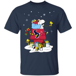 Houston Texans Santa Snoopy Wish You A Merry Christmas Shirt