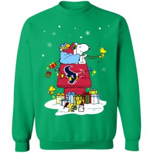 Houston Texans Santa Snoopy Wish You A Merry Christmas Shirt