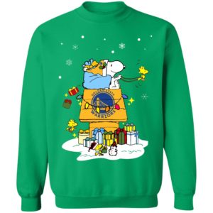 Golden State Warriors Santa Snoopy Wish You A Merry Christmas Shirt