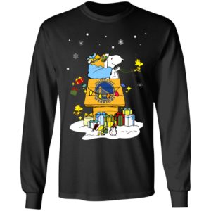 Golden State Warriors Santa Snoopy Wish You A Merry Christmas Shirt
