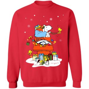 Denver Broncos Santa Snoopy Wish You A Merry Christmas Shirt