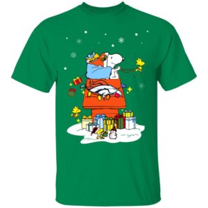 Denver Broncos Santa Snoopy Wish You A Merry Christmas Shirt