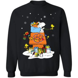 Clemson Tigers Santa Snoopy Wish You A Merry Christmas Shirt
