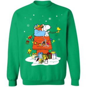 Cleveland Browns Santa Snoopy Wish You A Merry Christmas Shirt