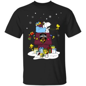 Cleveland Cavaliers Santa Snoopy Wish You A Merry Christmas Shirt