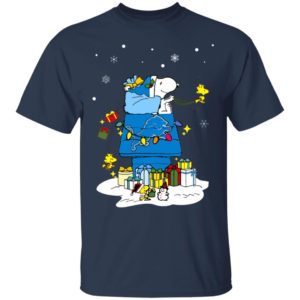 Detroit Lions Santa Snoopy Wish You A Merry Christmas Shirt