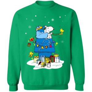 Detroit Lions Santa Snoopy Wish You A Merry Christmas Shirt