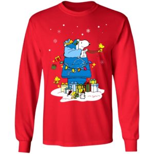 Detroit Lions Santa Snoopy Wish You A Merry Christmas Shirt