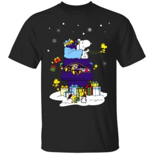 Baltimore Ravens Santa Snoopy Wish You A Merry Christmas Shirt