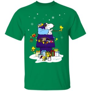 Baltimore Ravens Santa Snoopy Wish You A Merry Christmas Shirt