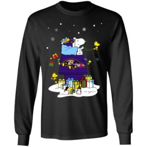 Baltimore Ravens Santa Snoopy Wish You A Merry Christmas Shirt