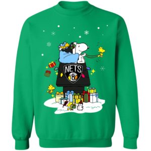 Brooklyn Nets Santa Snoopy Wish You A Merry Christmas Shirt